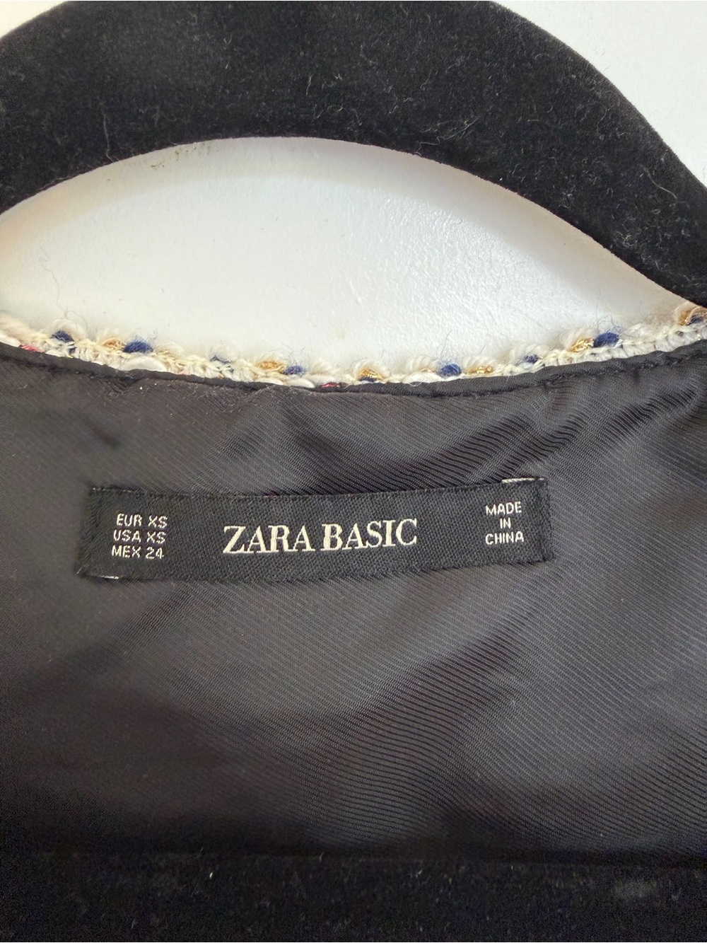 Zara Black Red White Tweed Button-Front Dress with Gold Trim - Picture 3 of 3